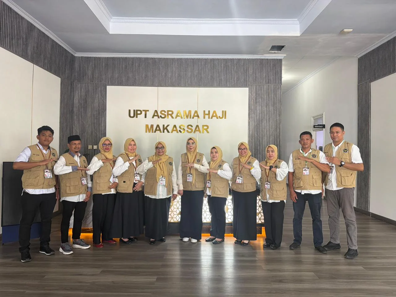 Dokumentasi jajaran Kementerian Haji dan Umrah Kabupaten Takalar di UPT Asrama Haji Makassar