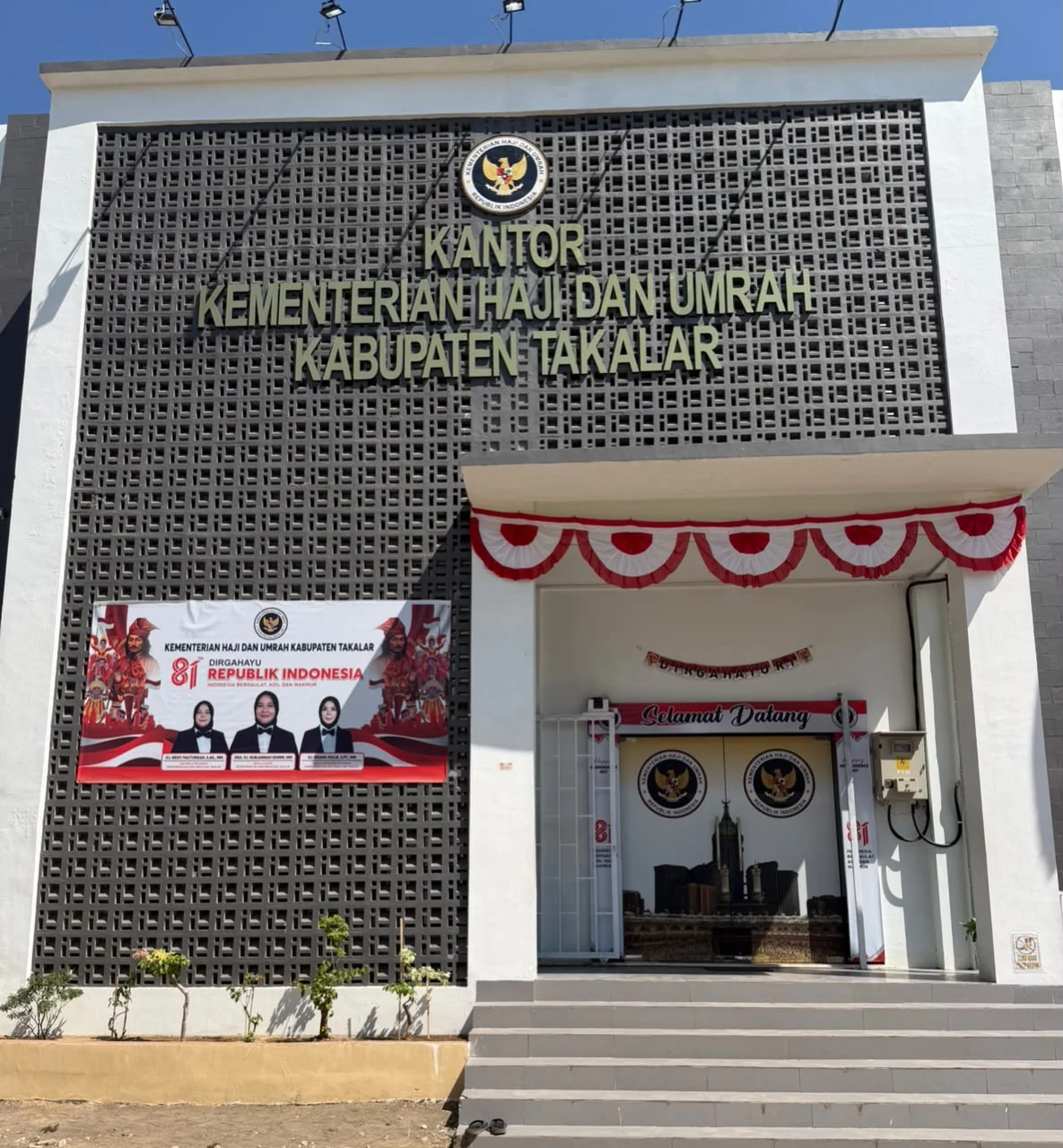 Tampak depan Kantor Kementerian Haji dan Umrah Kabupaten Takalar
